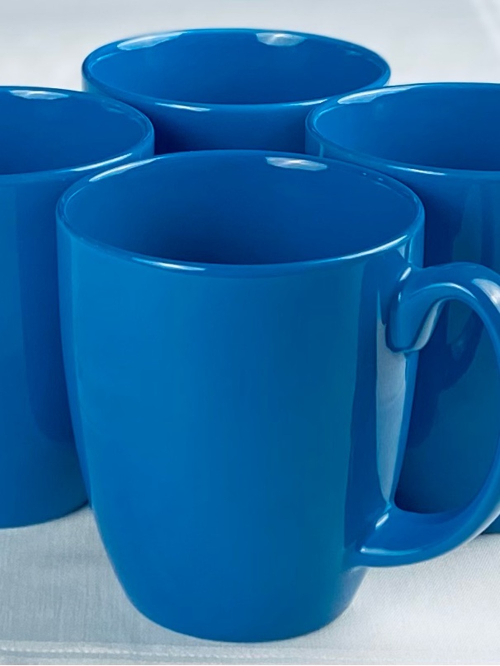 Set of 4 Corelle Coordinates Blue Mugs -4 12” Tall